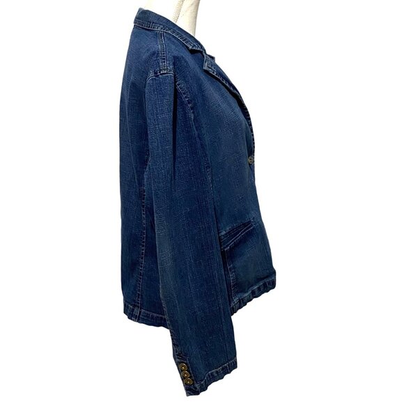 Rafella Jean Jacket Size 14 Boho Hippie Grunge Eighties Denim Blazer Pockets - Picture 4 of 6